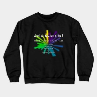Data Scientist Dictionary Definition | Polar Chart Black Crewneck Sweatshirt
